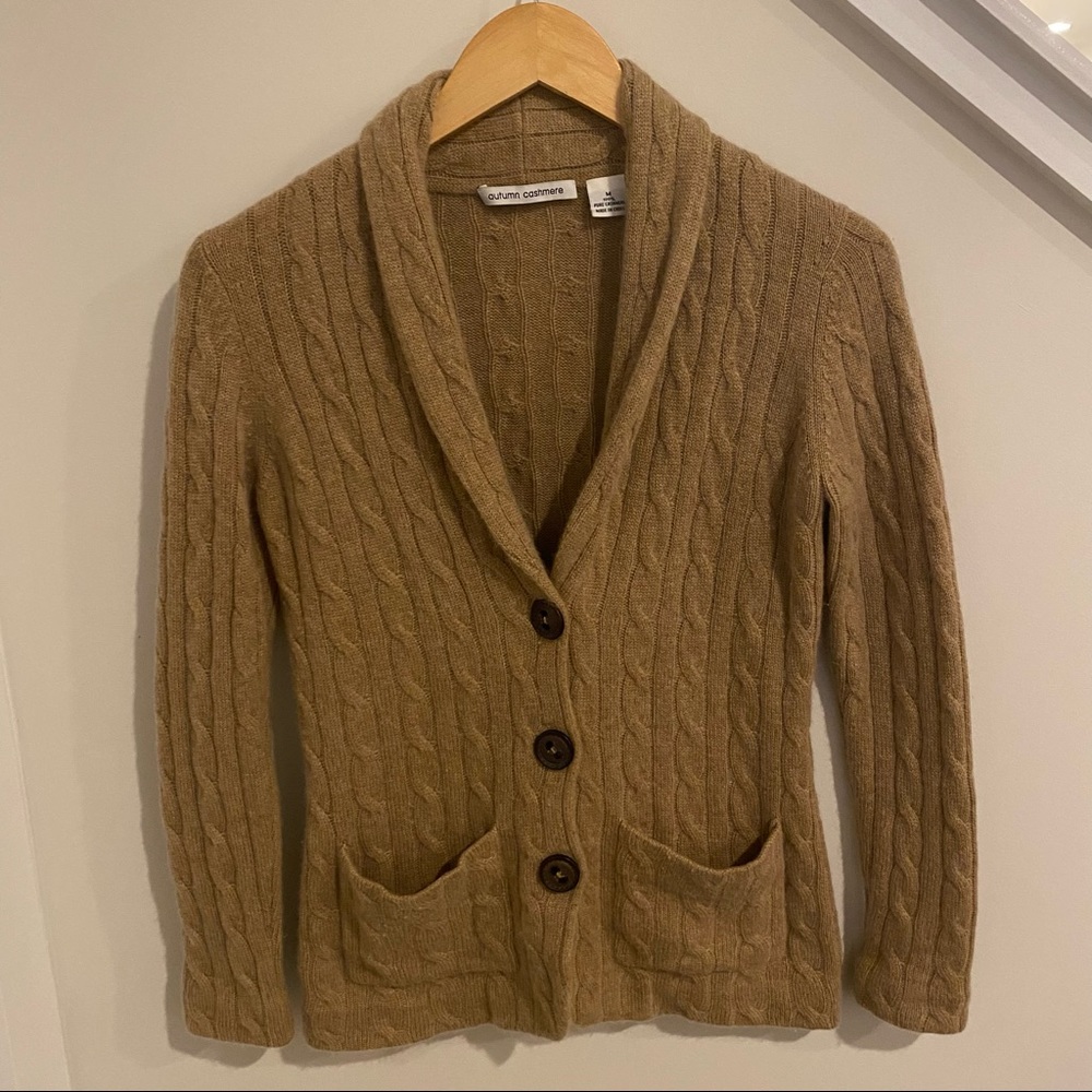 Autumn Cashmere | Cable knit cardigan sweater